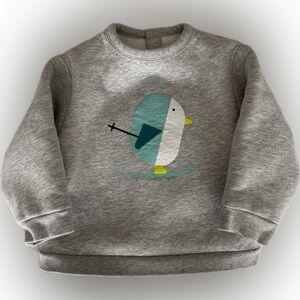Jacadi Lined Sweatshirt with Penguin Skiing Size 3T